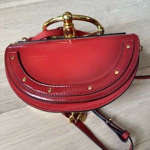 Chloe small Nile Minaudiere bracelet bag - red patent leather / gold tone
